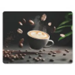 Cappuccino - Kop - Bonen - Bruin muismat rubber klein -3d