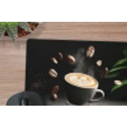 Cappuccino - Kop - Bonen - Bruin muismat rubber klein -closeup