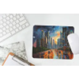 Auto - Skyline - Zon - Blauw muismat rubber klein -witbureau