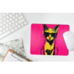 Kat - Art - Zonnebril - Roze muismat rubber klein -witbureau