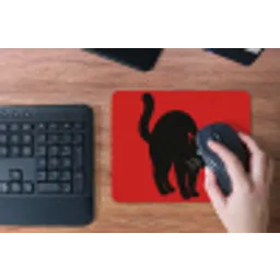 Kat - Zwart - Staart muismat rubber klein -toetsenbord