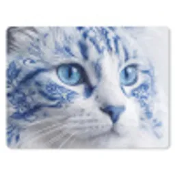 Kat - Patroon - Blauw muismat rubber klein -3d