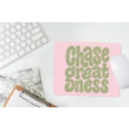 Chase greatness - Groen - Roze - Retro muismat rubber klein -witbureau