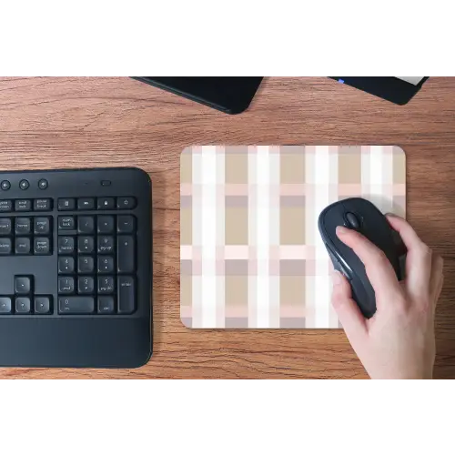 Ruitpatroon - Aardetinten - Minimalistisch muismat rubber klein 262 -toetsenbord