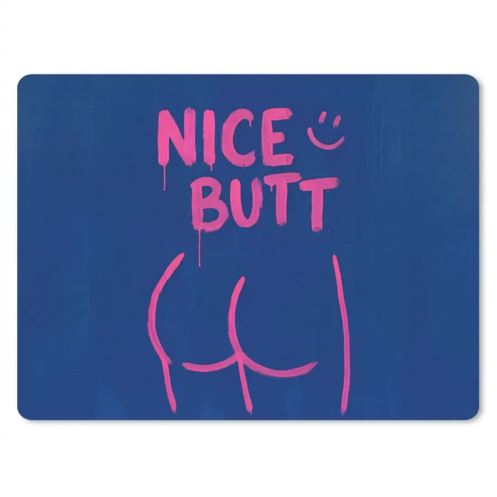 Brutaal - Grappig - Blauw muismat rubber klein -3d
