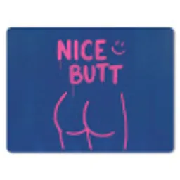 Brutaal - Grappig - Blauw muismat rubber klein -3d
