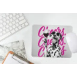 Cheers - Hond - Roze - Wijn muismat rubber klein -witbureau