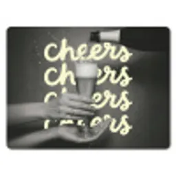 Cheers - Wijn - Zwart - Wit muismat rubber klein -3d