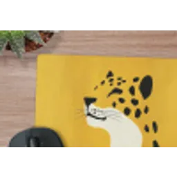 Cheetah - Illustratie - Geel muismat rubber klein -closeup