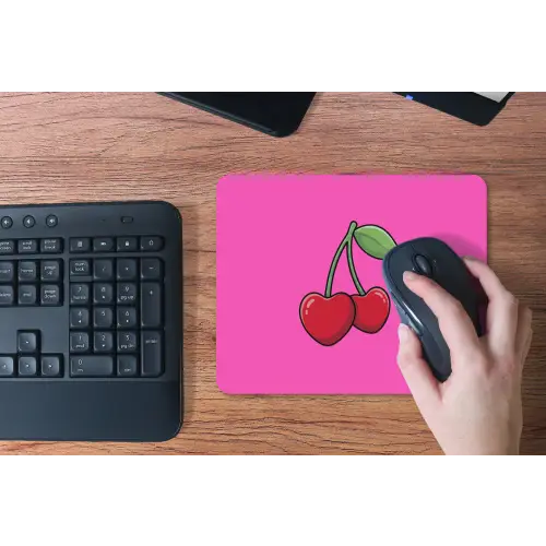 Kers - Roze - Fruit muismat rubber klein -toetsenbord