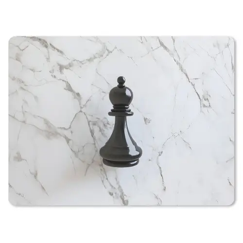 Schaakstuk - Loper - Zwart - Marmer muismat rubber klein -3d