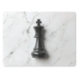 Schaakstuk - Koning - Zwart - Marmer muismat rubber klein -3d