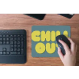 Chill out - Geel - Blauw muismat rubber klein -toetsenbord