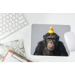 Chimpansee - Badeend - Grijs muismat rubber klein -witbureau