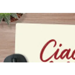 Ciao bella - Rood - Wit - Minimalistisch muismat rubber klein -closeup