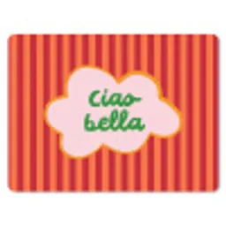 Ciao bella - Tekstwolk - Strepen - Oranje muismat rubber klein -3d