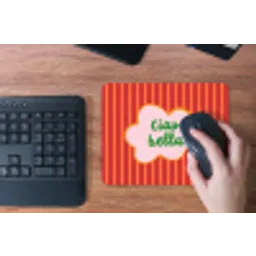 Ciao bella - Tekstwolk - Strepen - Oranje muismat rubber klein -toetsenbord