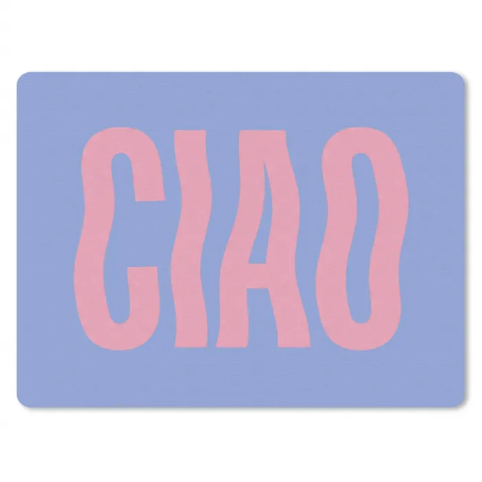 Ciao - Roze - Blauw - Golvend muismat rubber klein -3d
