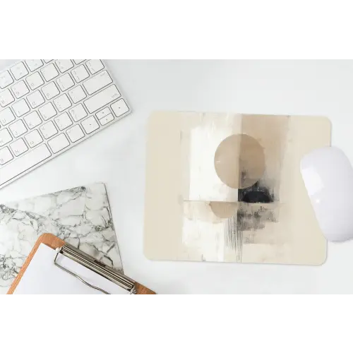 Cirkel - Compositie - Diepte - Beige muismat rubber klein -witbureau