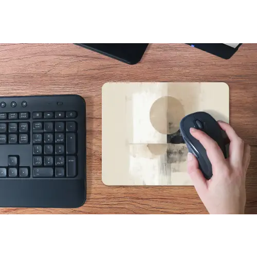 Cirkel - Compositie - Diepte - Beige muismat rubber klein -toetsenbord
