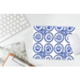Cirkels - Bloemen - Blauw muismat rubber klein 262 -witbureau