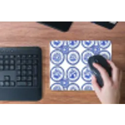 Cirkels - Bloemen - Blauw muismat rubber klein 262 -toetsenbord