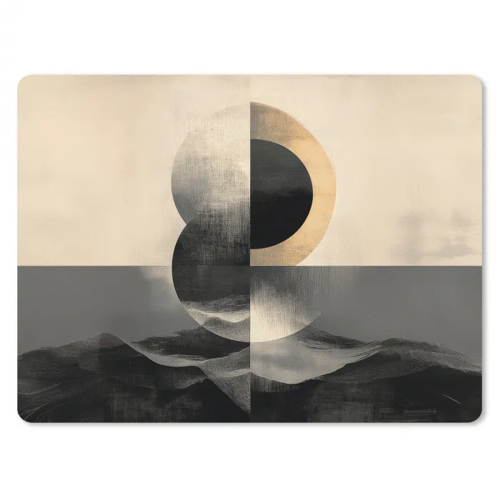 Cirkels - Schaduw - Abstract muismat rubber klein -3d