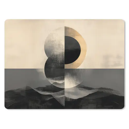 Cirkels - Schaduw - Abstract muismat rubber klein -3d