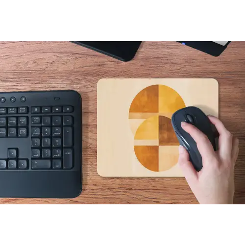 Cirkels - Geel - Minimalistisch muismat rubber klein -toetsenbord