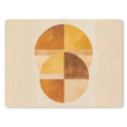 Cirkels - Geel - Minimalistisch muismat rubber klein -3d