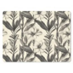 Klassiek - Botanisch - Zwart - Beige muismat rubber klein 262 -3d
