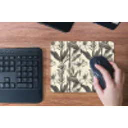 Klassiek - Botanisch - Zwart - Beige muismat rubber klein 262 -toetsenbord