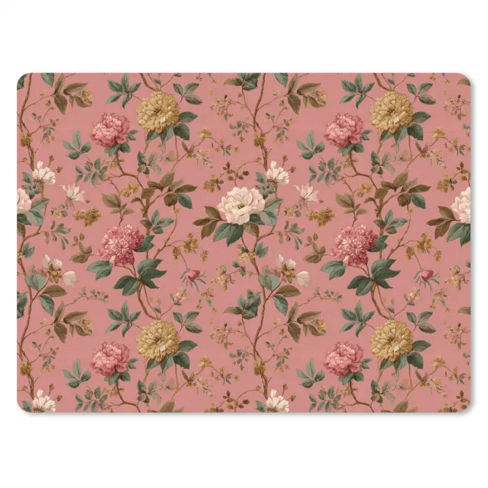 Klassiek - Botanisch - Roze muismat rubber klein 262 -3d
