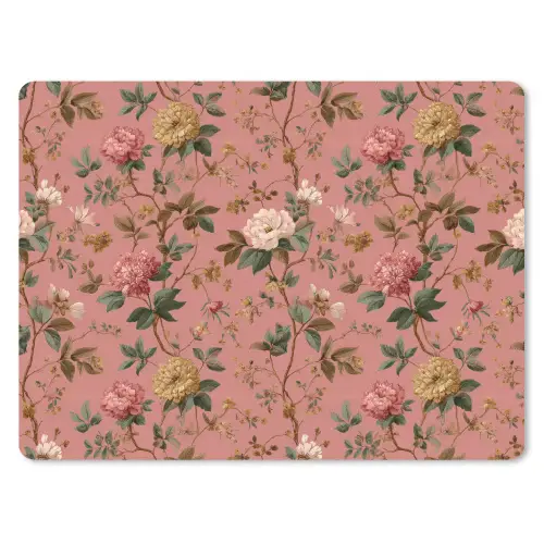 Klassiek - Botanisch - Roze muismat rubber klein 262 -3d