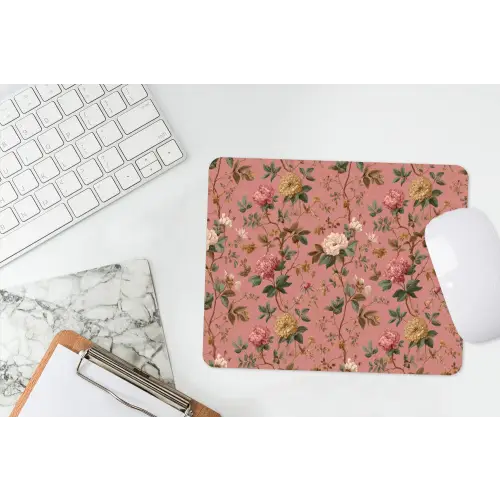 Klassiek - Botanisch - Roze muismat rubber klein 262 -witbureau