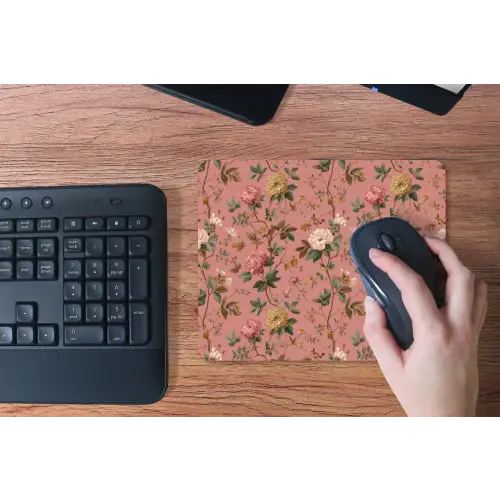 Klassiek - Botanisch - Roze muismat rubber klein 262 -toetsenbord