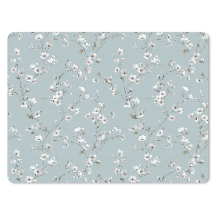 Klassiek - Bloemen - Blauw muismat rubber klein 262 -3d