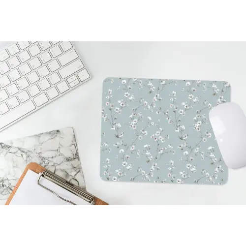 Klassiek - Bloemen - Blauw muismat rubber klein 262 -witbureau