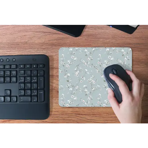 Klassiek - Bloemen - Blauw muismat rubber klein 262 -toetsenbord
