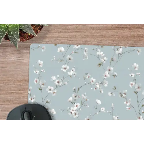 Klassiek - Bloemen - Blauw muismat rubber klein 262 -closeup