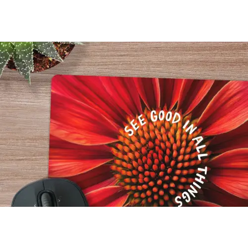 Close up - Bloem - Quote - Rood muismat rubber klein -closeup