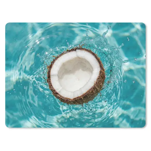 Kokosnoot - Water - Wit muismat rubber klein -3d