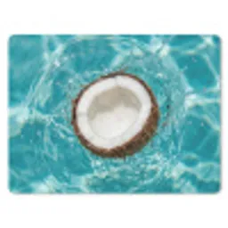 Kokosnoot - Water - Wit muismat rubber klein -3d
