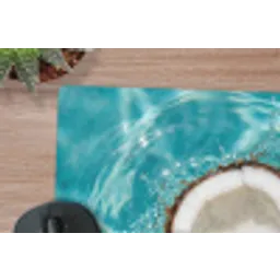 Kokosnoot - Water - Wit muismat rubber klein -closeup