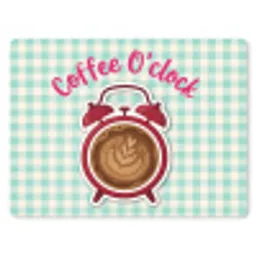 Koffie - Klok - Groen muismat rubber klein -3d