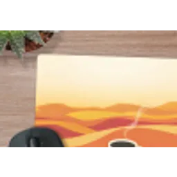 Koffie - Landschap - Oranje - Koffiebonen muismat rubber klein -closeup