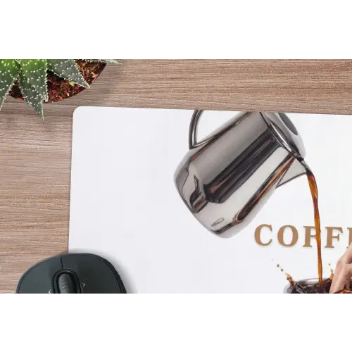 Koffie - Mok - Kan - Therapie muismat rubber klein -closeup