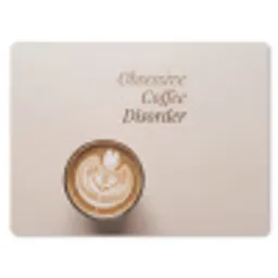 Koffie - Obessive Coffee Disorder - Beige muismat rubber klein -3d