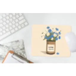 Coffee - Blik - Minimalistisch - Bloemen muismat rubber klein -witbureau