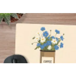 Coffee - Blik - Minimalistisch - Bloemen muismat rubber klein -closeup